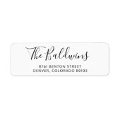 Elegant Manuscript Modern Adres van de Terugkeer Etiket (Voorkant)