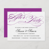 Elegant Manuscript na de Paars van de Uitnodiging  (Voorkant / Achterkant)