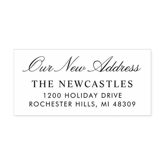 Elegant Manuscript ons nieuwe adres van de Terugke Zelfinktende Stempel (Design)