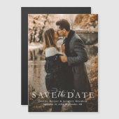 Elegant manuscript sparen de datumfoto magnetische uitnodiging (Voorkant / Achterkant)