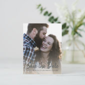 Elegant Manuscript sparen de Foto van het Verlovin Aankondigingskaart (Staand voorkant)