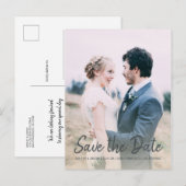 Elegant Manuscript sparen de Foto van het Verlovin Aankondigingskaart (Voorkant / Achterkant)