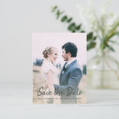 Elegant Manuscript sparen de Foto van het Verlovin Aankondigingskaart (Staand voorkant)