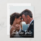 Elegant Manuscript sparen de Foto van het Verlovin Aankondigingskaart (Voorkant / Achterkant)