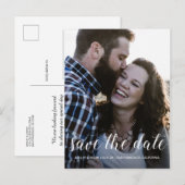 Elegant Manuscript sparen de Foto van het Verlovin Aankondigingskaart (Voorkant / Achterkant)