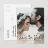 Elegant Manuscript sparen de Foto van het Verlovin Aankondigingskaart (Voorkant / Achterkant)