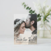 Elegant Manuscript sparen de Foto van het Verlovin Aankondigingskaart (Staand voorkant)