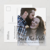 Elegant Manuscript sparen de Foto van het Verlovin Aankondigingskaart (Voorkant / Achterkant)