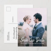 Elegant Manuscript sparen de Foto van het Verlovin Aankondigingskaart (Voorkant / Achterkant)