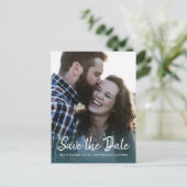 Elegant Manuscript sparen de Foto van het Verlovin Aankondigingskaart (Staand voorkant)