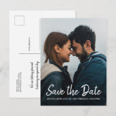 Elegant Manuscript sparen de Foto van het Verlovin Aankondigingskaart (Voorkant / Achterkant)