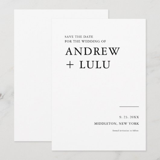 Elegant Manuscript sparen de Kaart van de Aankondi (Voorkant / Achterkant)