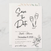 Elegant Manuscript sparen de Kaart van de Aankondi (Voorkant / Achterkant)