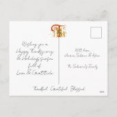 Elegant Manuscript Thanks Autumn Fall Foliage Feestdagenkaart (Achterkant)