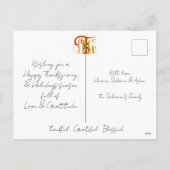 Elegant Manuscript Thanks Autumn Fall Foliage Feestdagenkaart (Achterkant)