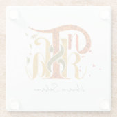 Elegant Manuscript Thanks Autumn Fall Foliage Glazen Onderzetter (Achterkant)