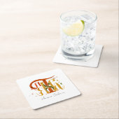 Elegant Manuscript Thanks Autumn Fall Foliage Kartonnen Onderzetters (Insitu)