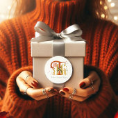 Elegant Manuscript Thanks Autumn Fall Foliage Ronde Sticker