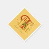 Elegant Manuscript Thanks Autumn Fall Foliage Servet (Hoek)