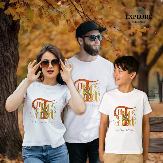 Elegant Manuscript Thanks Autumn Fall Foliage T-shirt