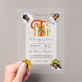 Elegant Manuscript Thanks Autumn Foliage Photos  Acryl Uitnodigingen (Insitu (Draagbaar))