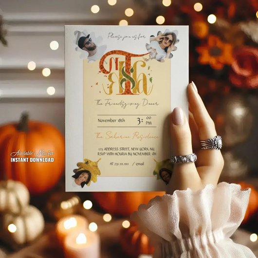 Elegant Manuscript Thanks Autumn Foliage Photos Kaart