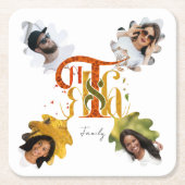 Elegant Manuscript Thanks Autumn Foliage Photos Kartonnen Onderzetters (Voorkant)