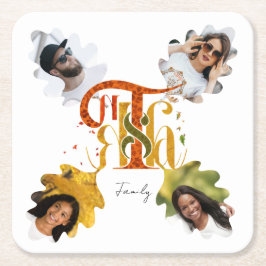 Elegant Manuscript Thanks Autumn Foliage Photos  Kartonnen Onderzetters