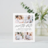 Elegant Manuscript vier de Fotocollage sparen de D Aankondigingskaart (Staand voorkant)