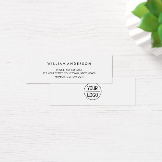 Elegant manuscript voegt logo wit Mini Visitekaart Mini Visitekaartjes (Bureau)