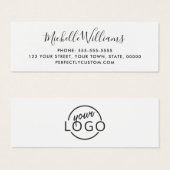 Elegant manuscript voegt logo wit Mini Visitekaart Mini Visitekaartjes (Voorkant /achterkant)