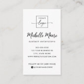 Elegant manuscript witte verticale douane logo visitekaartje (Voorkant)