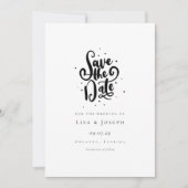 Elegant Manuscript Zwart en Wit sparen de Datum Save The Date (Voorkant)
