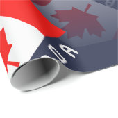 Elegant Maple Leaf Canadian Flag 3D Reflection Cadeaupapier (Rol Hoek)