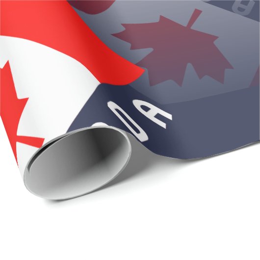 Elegant Maple Leaf Canadian Flag 3D Reflection Cadeaupapier (Rol Hoek)