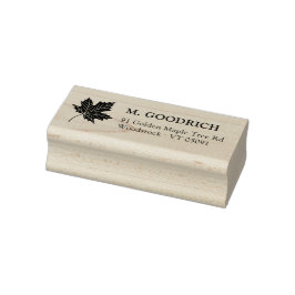 Elegant Maple Leaf Return Address. Houten Rubberstempel