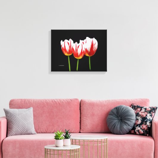Elegant Maple Leaf Tulips Canvas Afdruk (Insitu (Woonkamer))