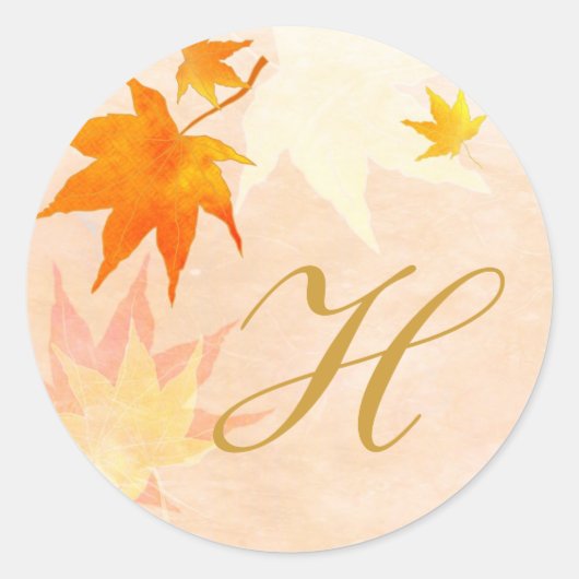 Elegant Maple Wedding Favor Ronde Sticker (Voorkant)
