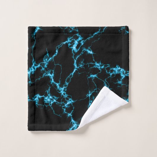 Elegant Marble 10 - Blauw en zwart Bad Handdoek (Wasdoekje)