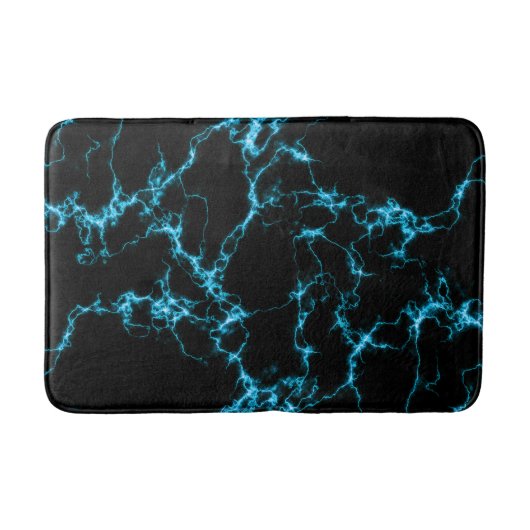 Elegant Marble 10 - Blauw en zwart Badmat (Voorkant)