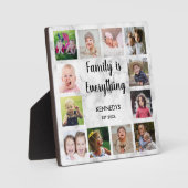 Elegant Marble 12 Photo Collage Family Quote Fotoplaat (Voorkant)