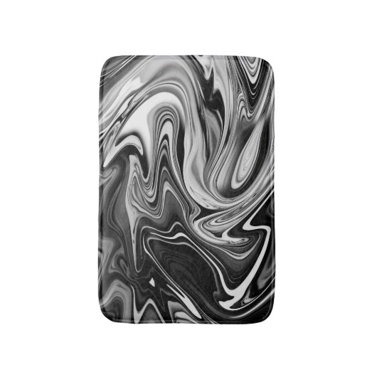Elegant Marble 7 - Liquid Black en White Badmat (Voorkant Verticaal)
