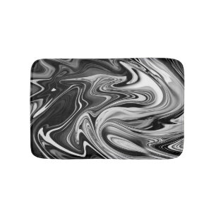 Elegant Marble 7 - Liquid Black en White Badmat