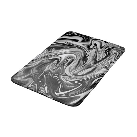 Elegant Marble 7 - Liquid Black en White Badmat (Gekanteld)