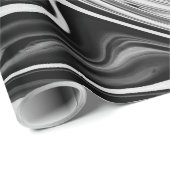Elegant Marble 7 - Liquid Black en White Cadeaupapier (Rol Hoek)