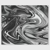 Elegant Marble 7 - Liquid Black en White Cadeaupapier (Vlak)