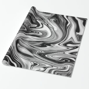 Elegant Marble 7 - Liquid Black en White Cadeaupapier