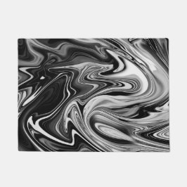 Elegant Marble 7 - Liquid Black en White Deurmat