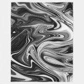 Elegant Marble 7 - Liquid Black en White Fleece Deken (Voorkant)