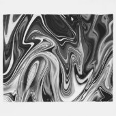Elegant Marble 7 - Liquid Black en White Fleece Deken (Voorkant (Horizontaal))